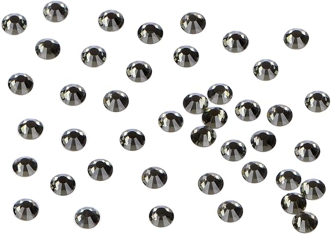 2880PCS Art Nail Rhinestones Non Hotfix Glue Fix Round Crystals Glass Flatback for DIY Jewelry Making with one Picking Pen (ss3 2880pcs, Black Diamond)