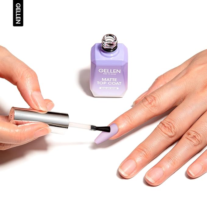 GELLEN Matte Top Coat Gel Nail Polish, 18ml Matte No Wipe Top Coat Soak Off Nail Lamp Gel, Seals in Color, Prevent Scratches or Chipping, Long Lasting DIY Home Nail Salon