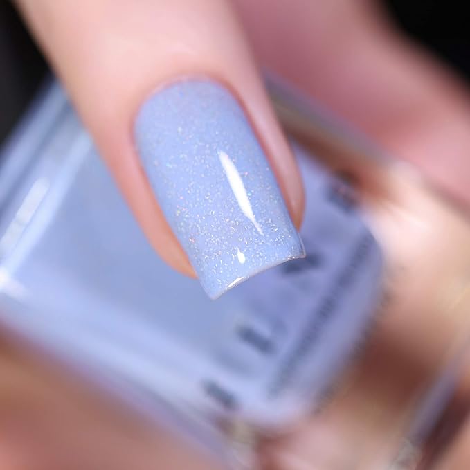 ILNP Carried Away - Creamy Periwinkle Blue Holographic Jelly Nail Polish