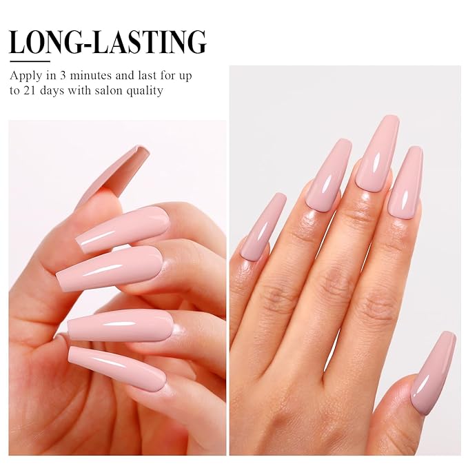 Imtiti Nude Pink Gel Polish - 0.5 Fl Oz Soak Off LED UV Nail Gel Polish for Spring/Summer DIY Nail Art & Salon Manicure Kit