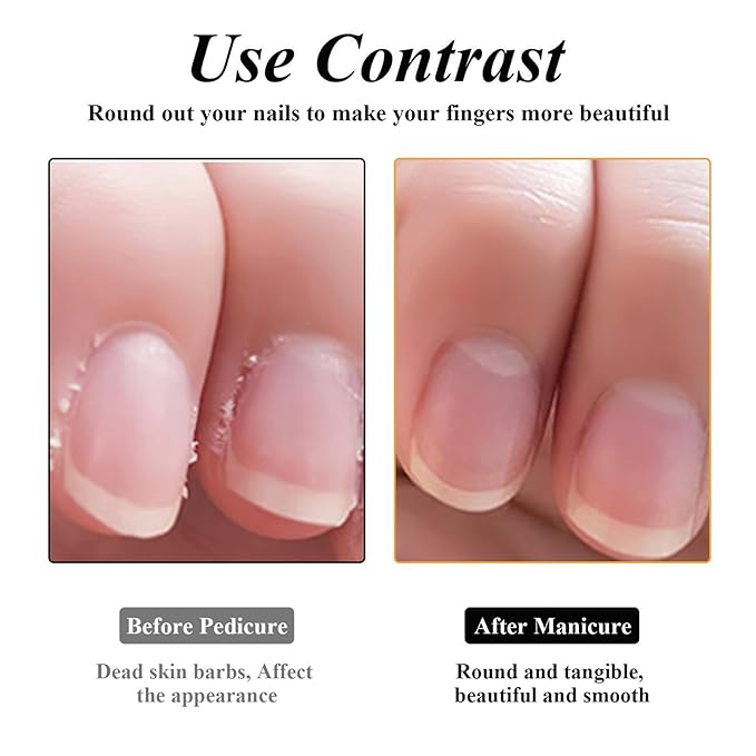 2 Pack Professional Nail Polish Around Cuticle Remover Tools, Pre-treatment Cuticle Pusher with 15 Sheets 100/180/240 Grit Sandpaper, Dual-Ended Russian Nail Polish for Manicure Pedicure Salon