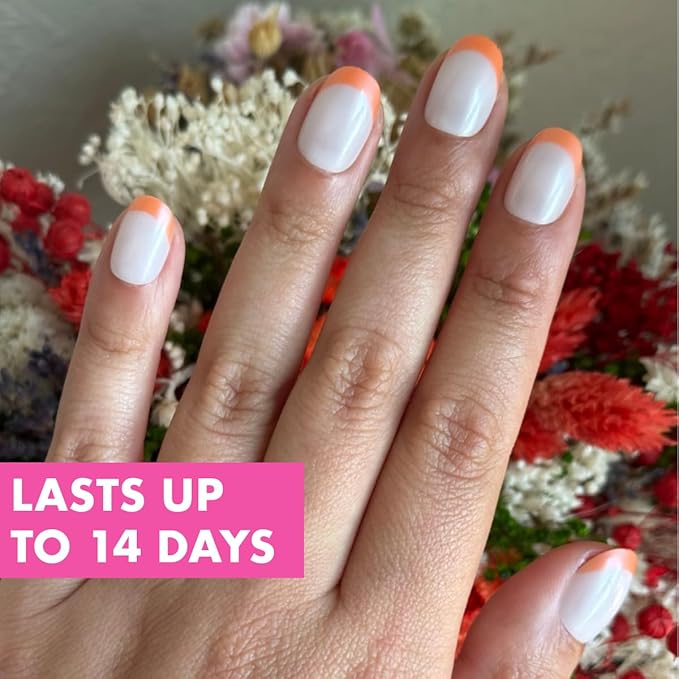 Olive & June Maximalist Instant Mani Press-On Nails (Glue) | 42 Fake Nails, 21 Sizes | Non-Toxic, Long-Lasting Big, Bold Gorgeous Realistic Look | Extra Short, Round | Bounce Back Chrome French