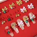 30pcs Christmas Bell Nail Charms - Gold, Silver Alloy, Red, Green - DIY Nail Decoration