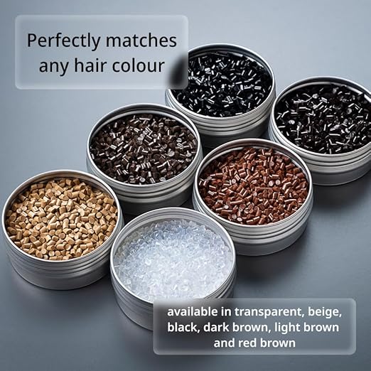 25 g Hair Extension Italian Keratin Glue Granule Pellet for Hot Fusion, K Tip, U-Tip, I-Tip, Keratin Granule Bead, Hair Glue, Hot Keratin Glue for Hair Extension and Nail Design (Black)