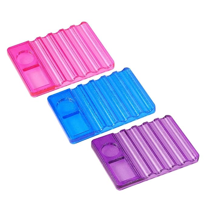 3 Pieces Nail Art Pen Holder Plastic Nail Pen Holder Rectangle Nail Art Brush Holder Nail Art Brush Stand Nail Drawing Brush Pen Holder Nail Art Painting Pen Brush Stand(Multicolor)