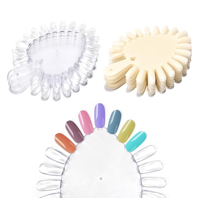 20Pcs Nail Swatches Wheels Heart - Shaped Nail Display Color Sample Swatch Wheel Nail Art Color Tester Wheels with 21 Tip for DIY & Salon Nail Polish Color Show