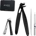 Precision Stainless Steel Heavy Duty Angled Head,Wide Jaw Clippers for Seniors,Ingrown Toenail,Thick Nail.Extra-Long Handle, Slanted Nail Cutter for Men,Women,Pregnant,Elderly.Stocking Stuffers.4Pcs
