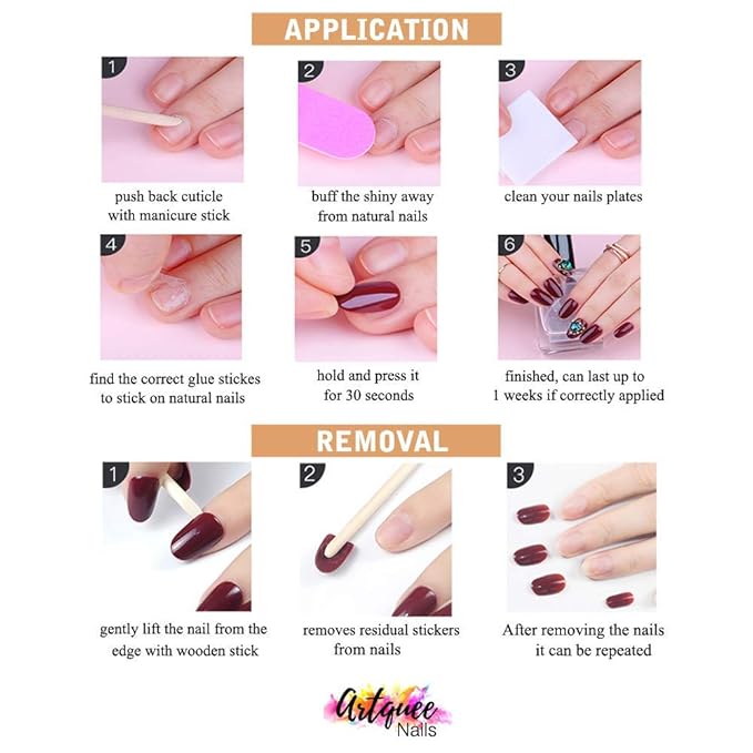 Artquee 24pcs French Nude White Ballerina Water Droplets Drill Flash Diamond Long Glossy Coffin Fake Nails Press on Nail False Tips Manicure for Women