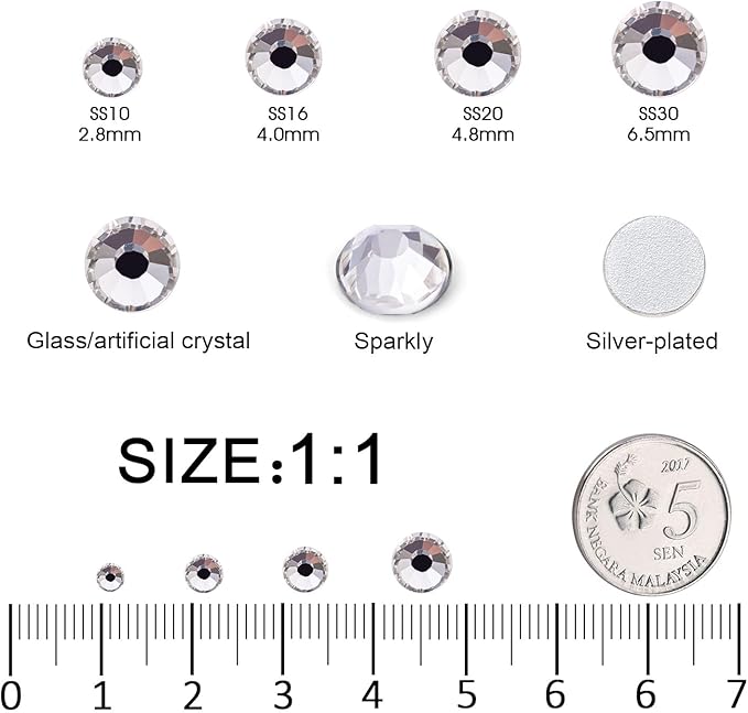 Flatback Rhinestones Bulk, 14400PCS Crystal Rhinestones for Clothes DIY Decoration Crafts, Crystal, SS16, 3.8-4.0mm
