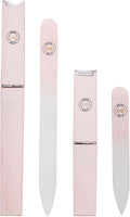 Malva Belle Best Crystal Glass Nail File for Women - File & Travel Case Set - Heavy Duty for Natural Nails, Gel - Professional Nail Shaper – Nail Care Essentials - Pastel Pink Gift Set
