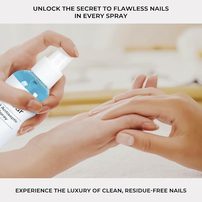 EMMA Beauty Scour Nail Antiseptic Spray, Nail Surface Cleanser and Cleaning Solution, 12+ Free Formula, 100% Vegan & Cruelty-Free, 3.3 oz.