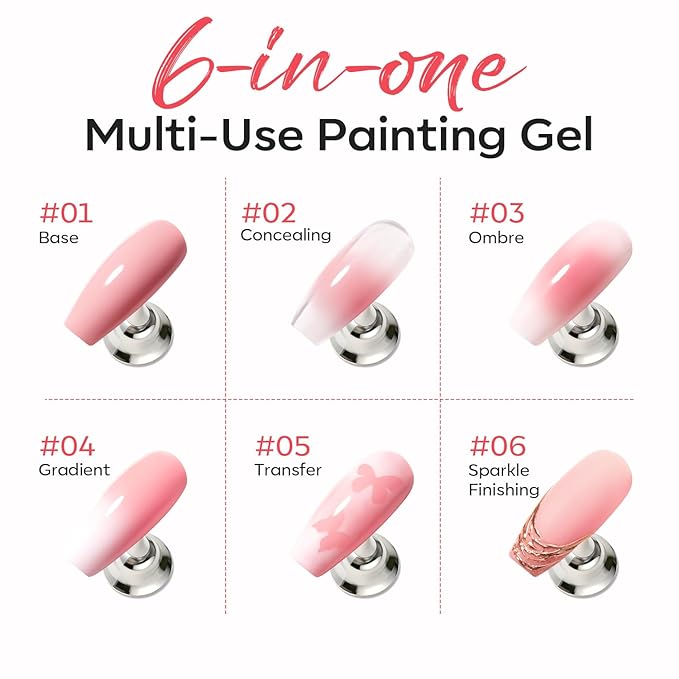 modelones Pat Paint Gel Nail Polish, 1 Jar Soak Off UV Patting Gel Polish Pigmented Colors for Ombre & Gradient & Blush Blooming & French Tip Nail Art, Blush Pink