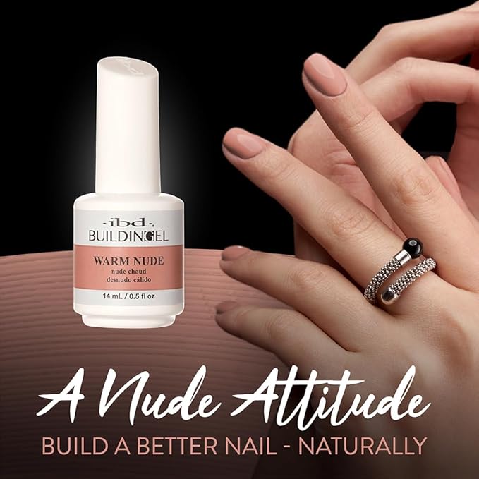 IBD Building Gel, Hard Gel Nail Extension, Warm Nude, Soak-Off, Nail Builder Strengthener, 0.5 fl oz