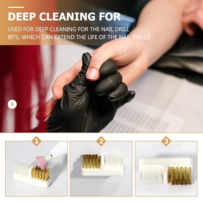 minkissy Cleaning Brushes for Drill 4pcs Drill Brush Copper Wire Bristles Nail Cleaner Tool for Nail Salon Home Use