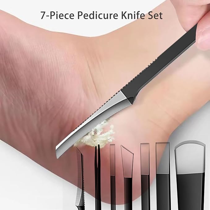 Professional Callus Knife Pedicure Knife for Feet Ingrown Toenail Knives Cuticle Foot Care Tools Dead Skin Removal Nail File Scraper
