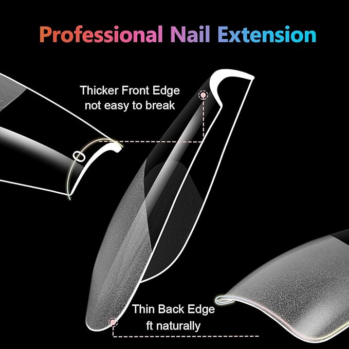 MissCheering Short Coffin Nail Tips, 300pcs 15 Sizes Matte Ballerina Shape, Trendy Press On Nails for Wedding, Party, Prom Night, Strong Nail Extensions for Weak or Broken Nails, Salon Quality