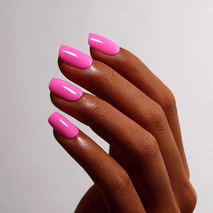 Gel Polish, 0.5 Fl Oz Bright Pink Gel Nail Polish Spring Summer Soak off LED UV Gel Nail Polish Starter Manicure Salon DIY Nail Gel Polish