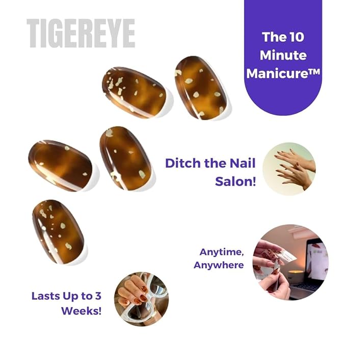 Semi Cured Gel Nail Strips (Tiger Eye)
