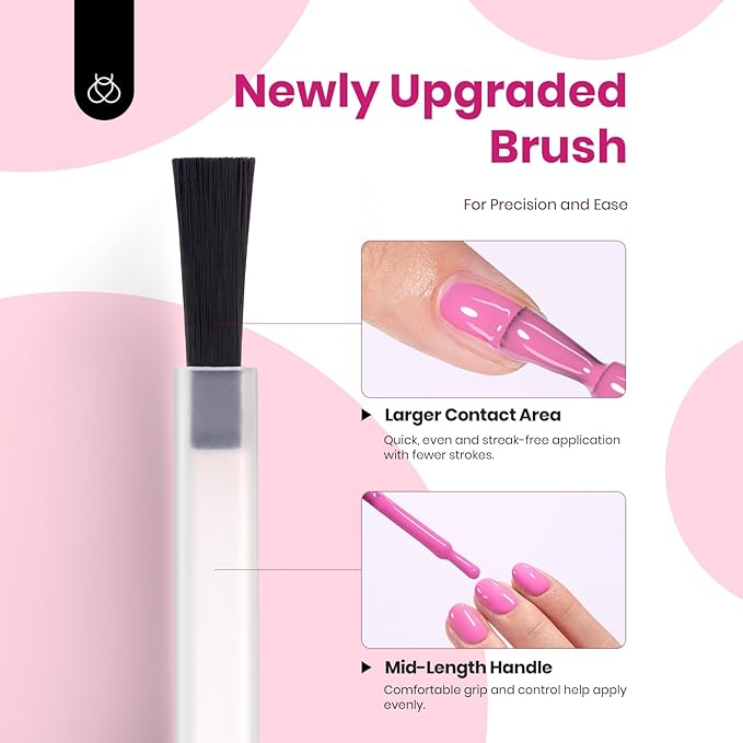 Beetles Valentines Gel Polish Set - Romantic Blush 6 Colors Gel Polish Set Hema Free, Nude Light Baby Hot Pink Colors Spring Valentines Nails, Long Lasting Soak Off UV LED Nail Lamp Gifts for Her