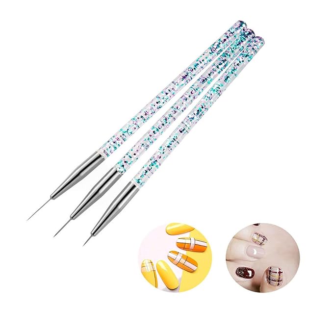 LWBTOSEE 5PCS Nail Ombre Brush Set for Gradient Colors, Rhinestones & Acrylic Drawing - Ideal for UV Gel Polish & Crystal Nail Art