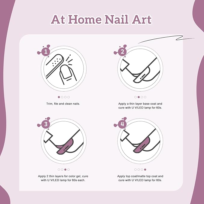 JODSONE Gel Nail Polish Light Purple 16.5ml Gel Polish Nail Gift Soak Off U V Nail Lamp Art Manicure Salon DIY Home for Women Girls