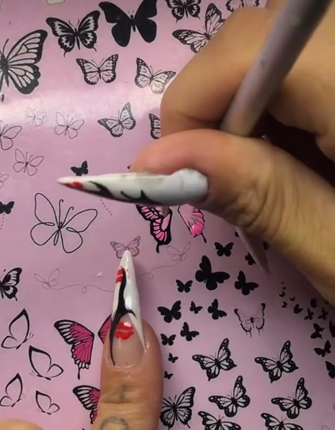 Nail Art Practice Sheet reusable Nail Art training mat Acrylic Nail sculpting Art stencil Guide French Tip Nail art worksheet 3D Nail design training sheet, Practice how to do acrylic Nail art (10)