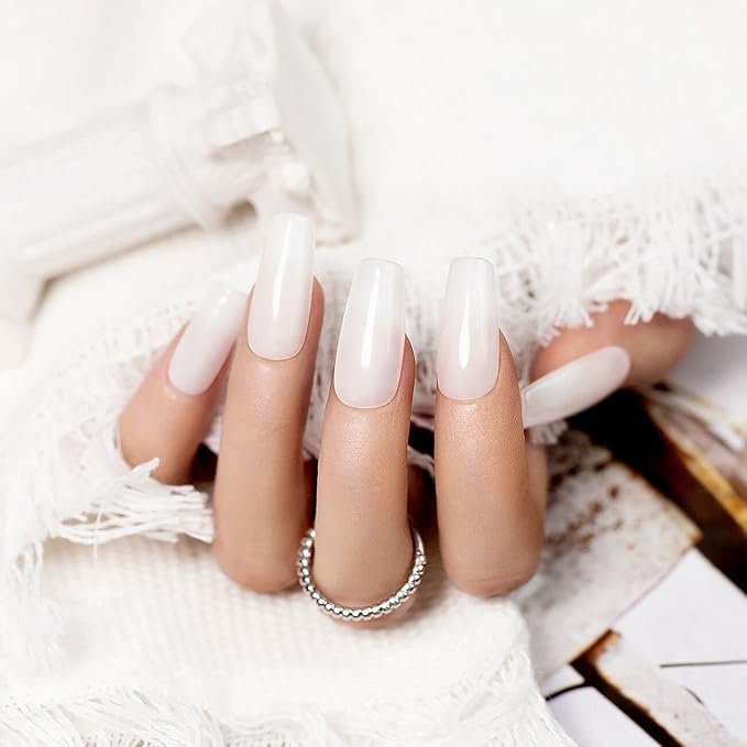 RARJSM Rubber Base Milky White,Builder Extension Gel Builder Soft White,Rubber Base Coat Gel Nail Polish 15ml Natural White Nail Strengthener Soak Off Curing Requires 1 Bottle for Home Salon DIY