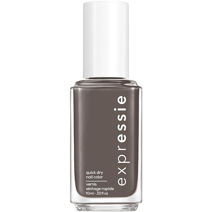 essie Expressie Nail Polish, Quick-Dry Muted Gray Nail Polish, Vegan, No Time For Local, 0.33 fl oz
