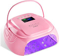 Makartt UV Nail Lamp – 30W Fast Curing UV Light with Handle Rechargeable Cordless Nail Dryer for Gel Nail Polish with 45 Beads Dual Lights 4 Timers LCD Smart Sensor for Nail Art Design(Pink)