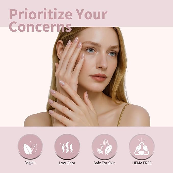 CANNI 6 Colors 9 ML Hema-Free Nude Pink Gel Nail Polish Set, Light Pink Nude Soft Pale Baby Pink Gel Polish Set, Soak Off LED Nail Manicure Kit DIY at Home Salon Gifts