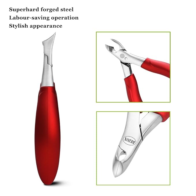 BEZOX Toenail Clippers for Thick Nails - Precision Thick Finger Nail Clipper Adult, Comfort Grip Nail Cutter, Ergonomic Long Handle Large Toe Nail Clippers