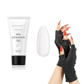 Makartt Poly Nail Gel Nail Extension Gel White Builder Nail Gel Hard Gel Bundle With UV Gloves for Nail Lamp Gel Curing, UPF50+ UV Protection Gloves for Manicures Dryer