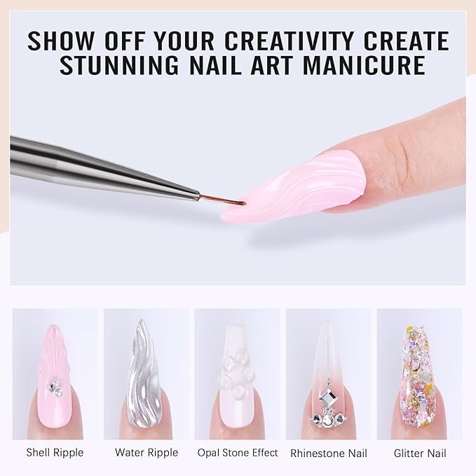 Builder Gel for Nails Kit - 10-IN-1 6 Colors Thickening Nail Set White Clear Soft Pink Rose Nude Coffee Hard Scuplted Gel for 3D Extension Sculpting Tips Base Rhinestone Soak Off UV/LED Manicure