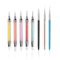 8pcs Nail Art Design Tools, 5PCS Dual-Ended Nail Art Sculpture Pen Dotting Tools with 3PCS Nail Liner Brushes, Silicone Nail Polish Brushes Stainless Steel Carving Drawing Tool