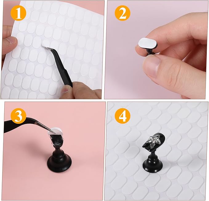 1200 Pcs Double Sided Adhesive Nail Tapes False Tip Sticky Tabs for Press on Pre-Cut Nails Display Strips with Tweezer for Nail Art Stand Practice Holder Color Chart Book