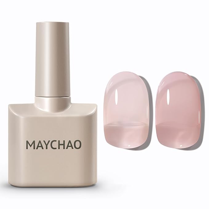 MAYCHAO Jelly Gel Nail Polish 15ML 1Pc Jelly Pale Taupe Nail Polish Soak Off UV LED Nail Gel Polish Nail Art Starter Manicure Salon DIY at Home, 0.5 OZ