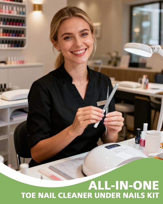BALUCA 7-Piece Ingrown Toenail Removal Kit – Professional Stainless Steel Toenail Cleaner Tool & Ingrown Toenail File for Pain-Free at-Home Pedicure & Nail Correction