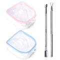2 PCS Nail Soaking Bowl Nail Soak Off Bowl Acrylic Nail Remover Tool Acetone Nail Polish Remover Bowl Nail Soaker Tray Manicure Tool (4, blue pink)