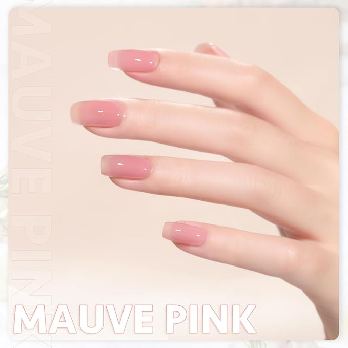 GAOY Sheer Maroon Gel Nail Polish, 16ml Jelly Pink Burgundy Translucent Color 1354 UV Light Cure Gel Polish for Nail Art DIY Manicure and Pedicure at Home