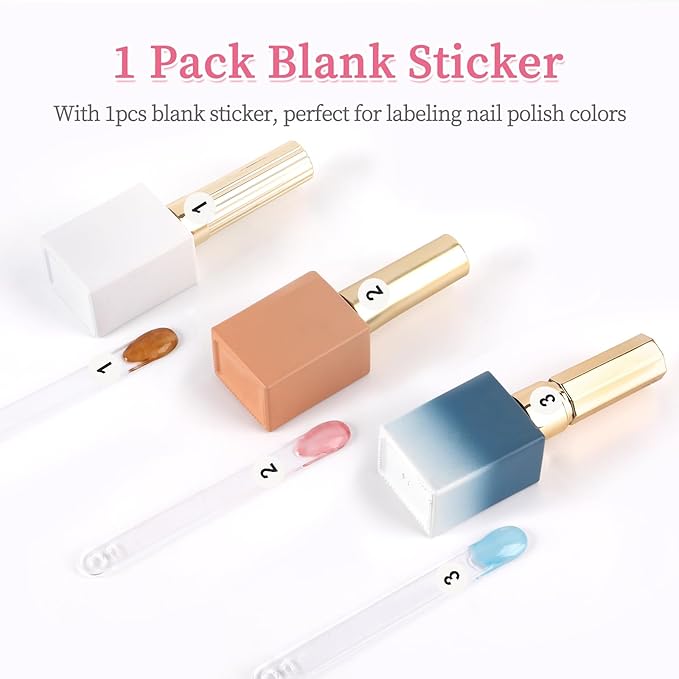 BQAN 50Pcs Nail Swatch Sticks with Ring, Nails Art Polish Display | Nail Practice Sticks | False Nails Sample Stick for Home or Salon Use