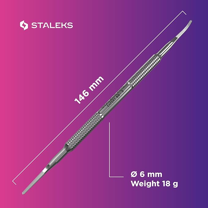 Staleks Pro Pedicure Toenail File EXPERT 60 Type 3 – Dual-Ended Ingrown Nail File – Stainless Steel