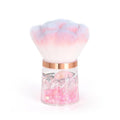 KADS Nail Dust Brush Makeup Brush Flower Shape Crystal Base Nail Cleaning Brush Manicure Pedciure Brush Tool (Pink Lava Base)