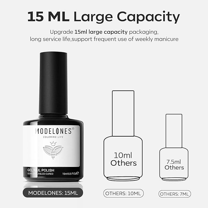 modelones Shine White Gel Nail Polish, 15ML Glitter Pearl White Gel Polish Iridescent Shimmer Nail Gel Polish Soak Off Led Whiter Nail Polish DIY Home Salon Nail Art Manicure Gift for Women Girls