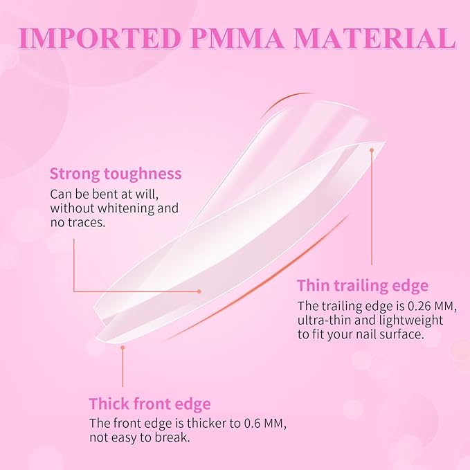 SAVILAND Nail Kit for Beginners: 500 Pcs Nail Tips Pre-Shaped Clear Short Nail Tips with 4-in-1 Nail Glue and Mini Nail Lamp Nail Extension Kit, Nail Art DIY at Home Salon Gift for Women