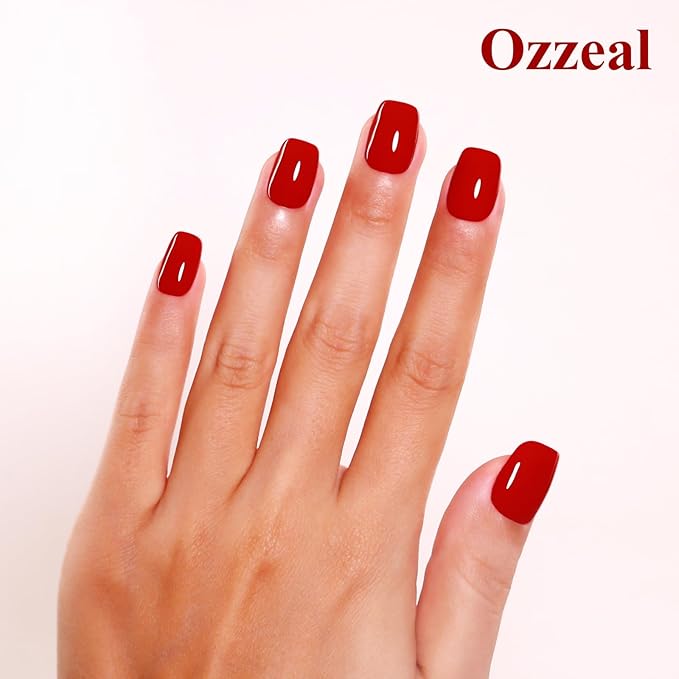 Gel Polish, 0.5 Fl Oz Bright Red Gel Nail Polish Autumn Winter Soak Off LED UV Gel Nail Polish Art Starter Manicure Salon DIY Nail Gel Polish