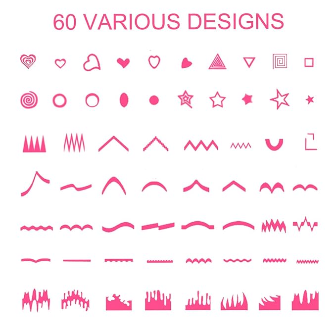 TailaiMei 1768 Pieces 60 Designs French Manicure Nail Stickers, Nail Art Tips Guides for DIY Decoration Stencil Tools (36 Sheets)