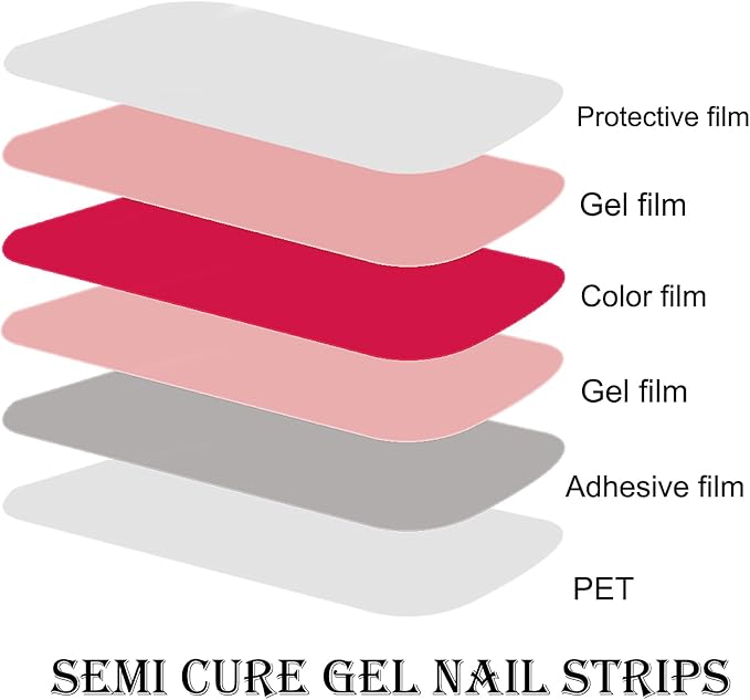 Semi Cured Gel Nail Strips - Chrome Orange Red Nail for Date Wear, 20 Pcs DIY at Home Nail Art, UV/LED Lamp Required, Beginner Friendly & Salon Quality Manicure