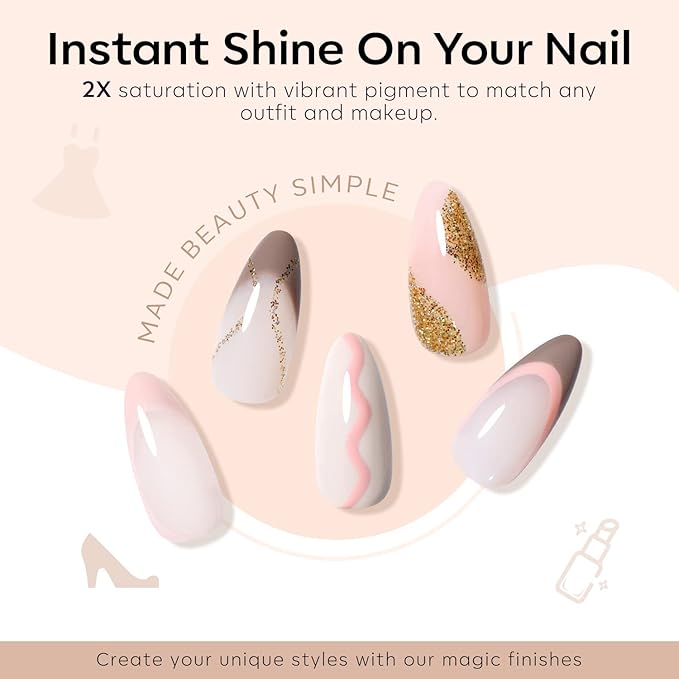 modelones Nude Gel Nail Polish Set, 6 Colors Glitter Neutral Pink Gel Polish Brown Tan All Seasons Skin Tones Soak Off LED Soapnails Manicure Salon DIY Home Starter Kit Holiday Gift for Women Girl