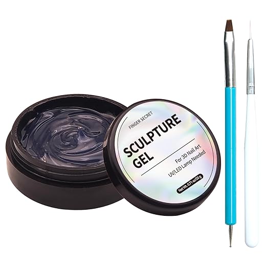 sculpting glue gel kit Nail Art Gels with Dual Pens Brushes & Rhinestone Tray for DIY Nail Design at Home or Salon