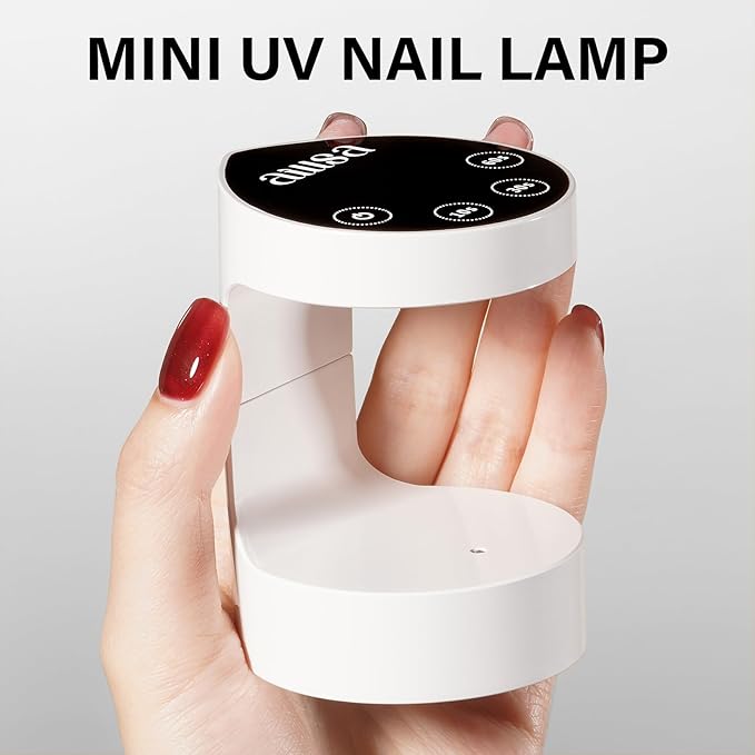 AILLSA Flash Cure Light for Gel Nails LED Mini Nail Lamp Small UV Light Nail Cure Lamp Handheld Gel Nail Dryer Portable Cordless Single Finger for Polish